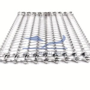YIYI MESH BELT SUS304 Spiral Freezer Belt close-up showing spiral wire, cross rods and side links