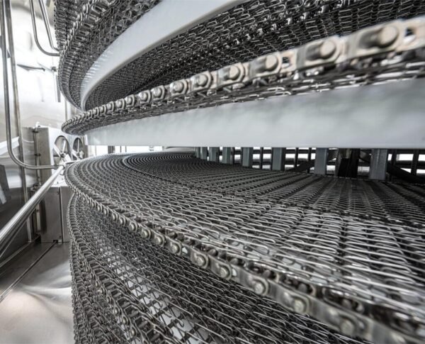 Pickled stainless steel Spiral Freezer Belt surface with a matte uniform finish