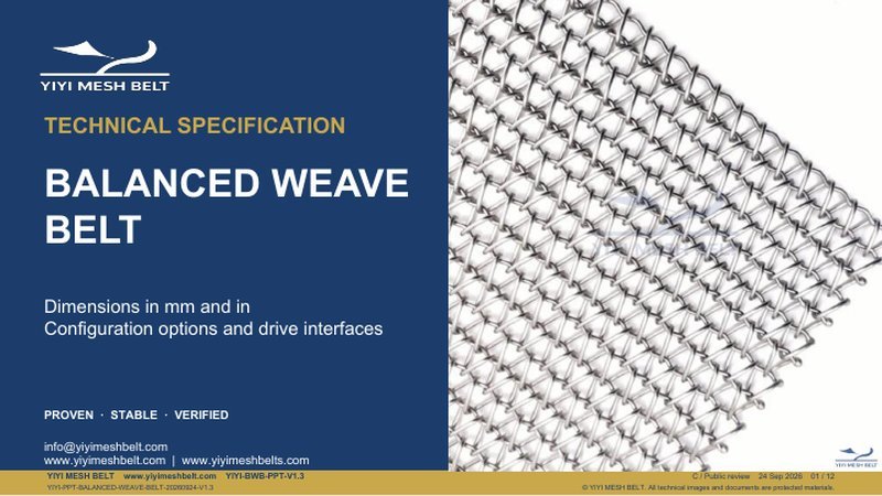 Balanced Weave Belt Technical Specification – YIYI Mesh Belt