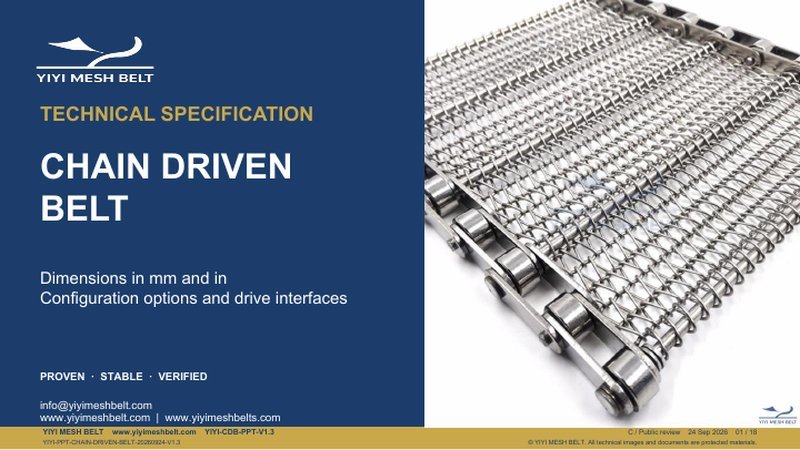 Chain Driven Belt Technical Specification – YIYI Mesh Belt