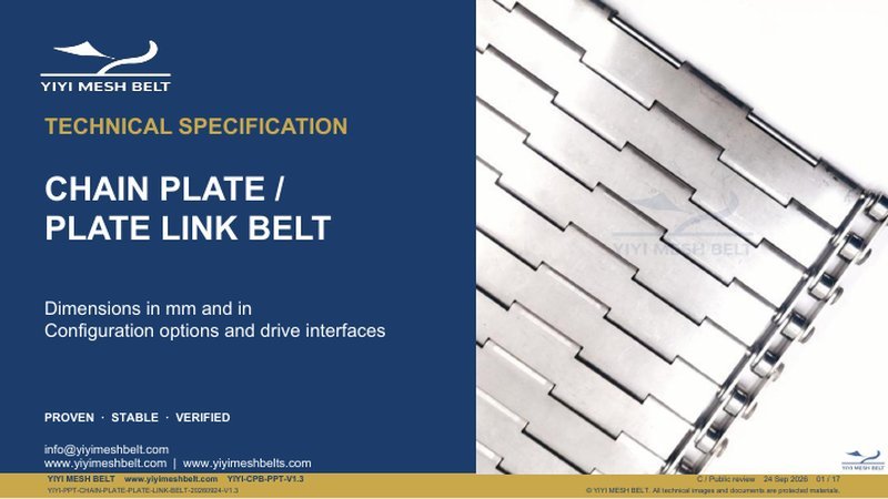 Chain Plate / Plate Link Belt Technical Specification – YIYI Mesh Belt