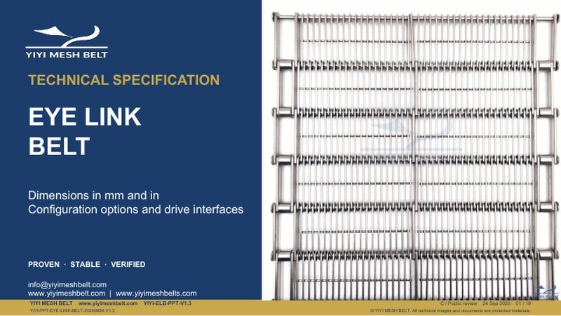 Eye Link Belt Technical Specification – YIYI Mesh Belt