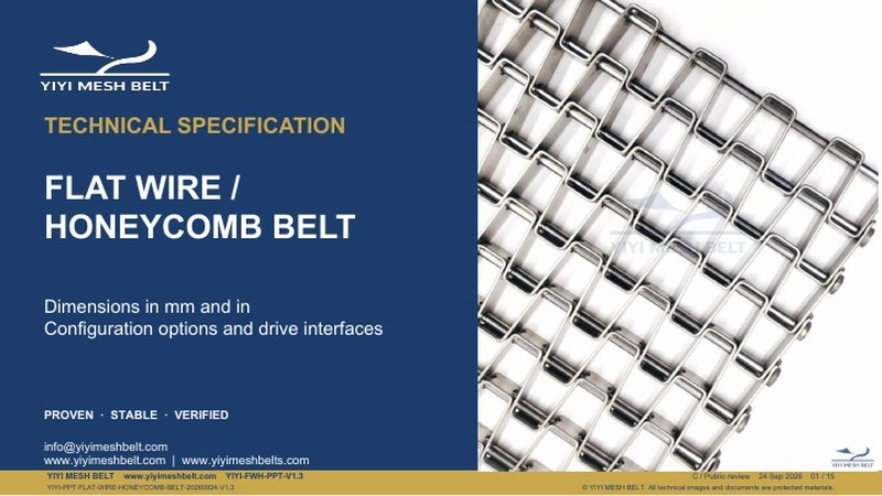 Flat Wire / Honeycomb Belt Technical Specification – YIYI Mesh Belt