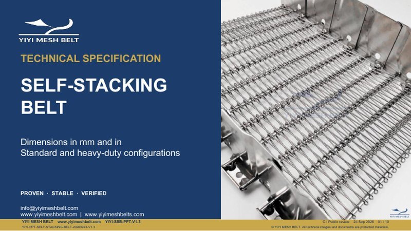 Self-Stacking Belt Technical Specification – YIYI Mesh Belt