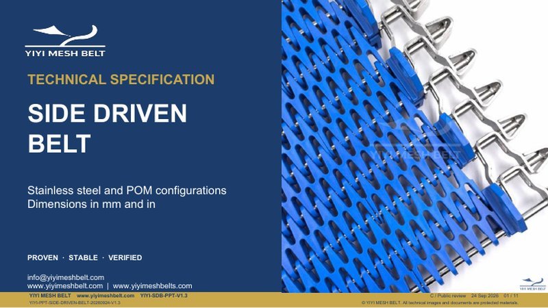 Side Driven Belt Technical Specification – YIYI Mesh Belt
