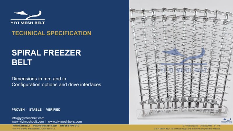 Spiral Freezer Belt Technical Specification – YIYI Mesh Belt