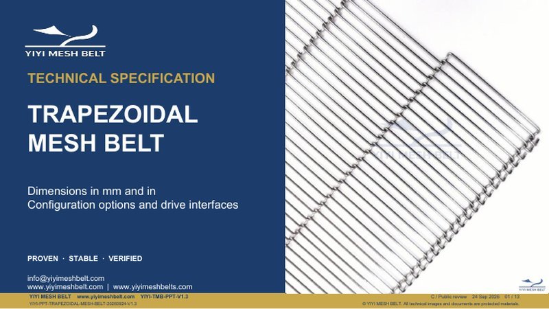 Trapezoidal Mesh Belt Technical Specification – YIYI Mesh Belt