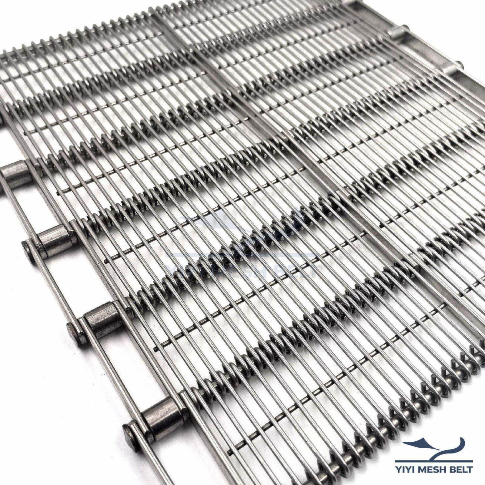Stainless steel Eye Link Belt with roller chain edge