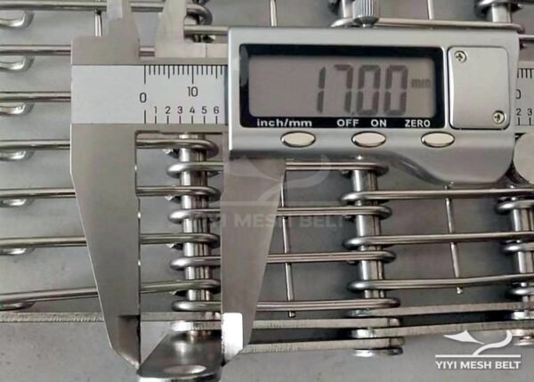 Measuring Eye Link Belt rod pitch with a digital caliper