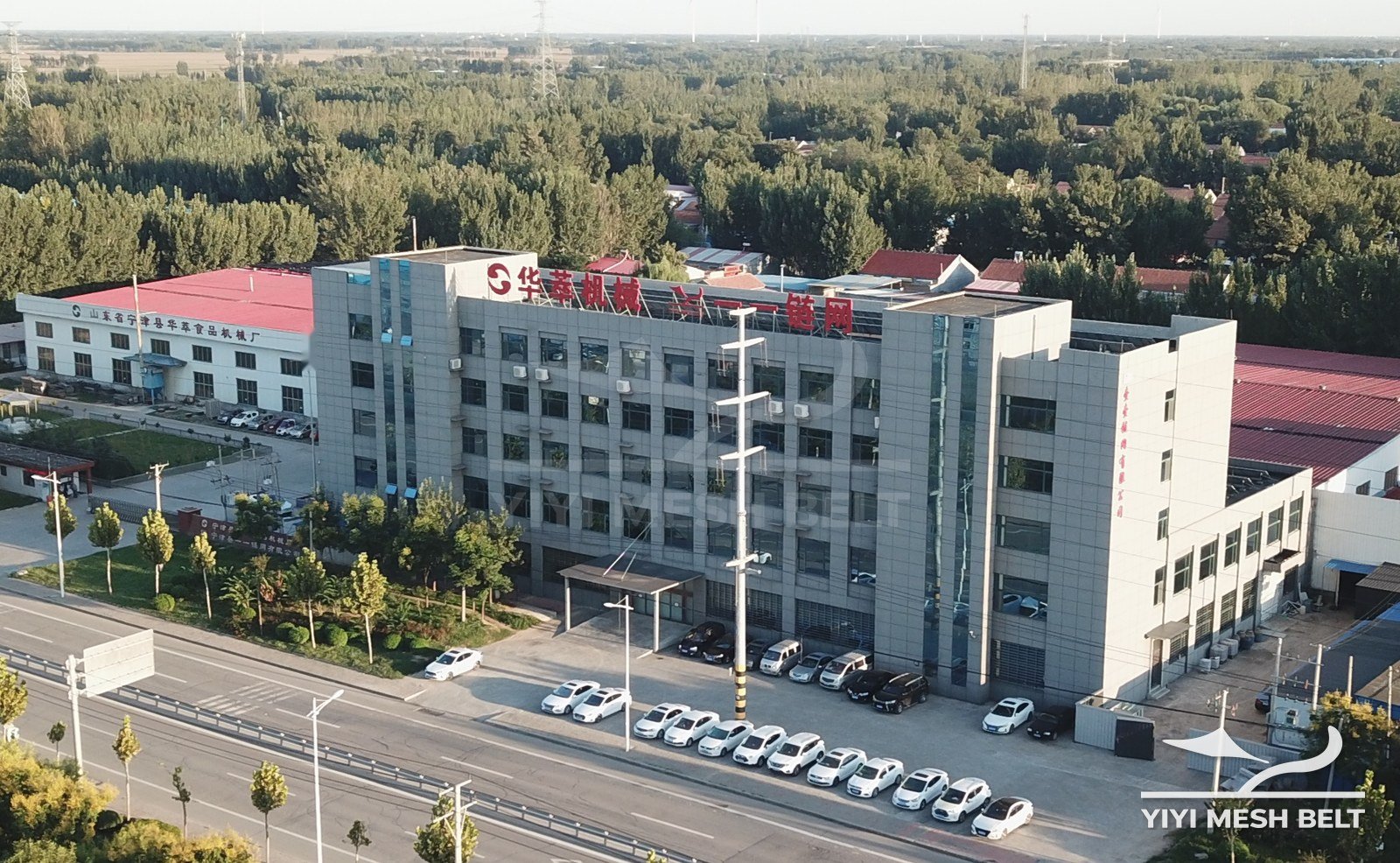 Aerial view of the YIYI Mesh Belt head office and factory, Ningjin, Shandong