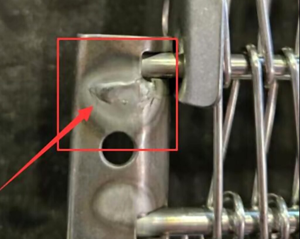 yiyimeshbelt selfstackingbelt fieldfailure linkweldcrack 261004 403