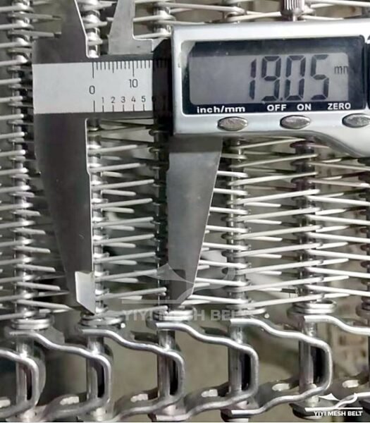 Spiral Freezer Belt pitch 19.05 mm / 0.750 in measured