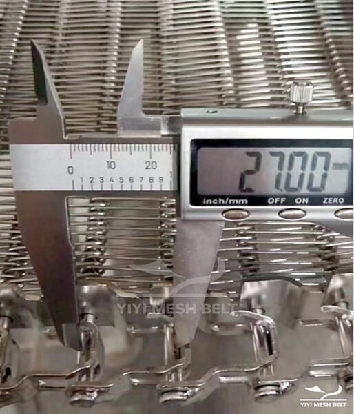 Spiral Freezer Belt pitch 27 mm / 1.063 in measured
