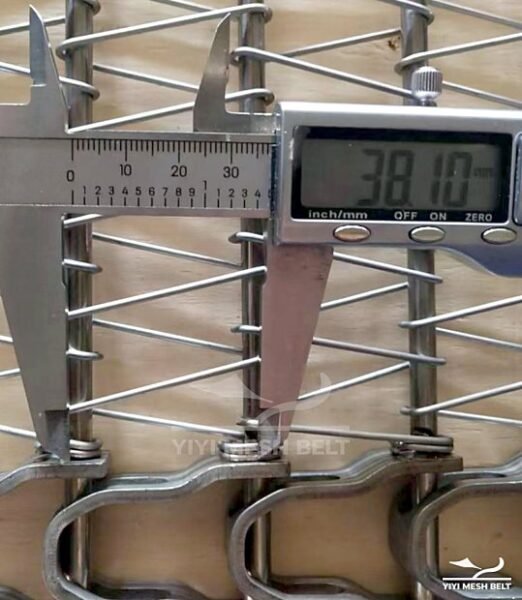 Spiral Freezer Belt pitch 38.1 mm / 1.500 in measured