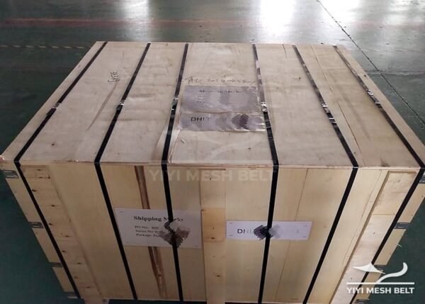 Wooden Crate Packing – Trapezoidal Mesh Belt